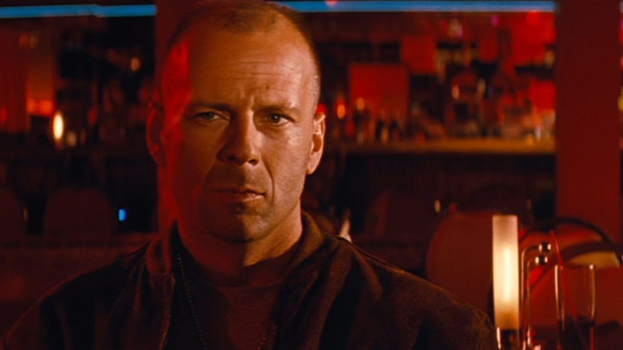 Bruce Willis with a steely eyed glare
