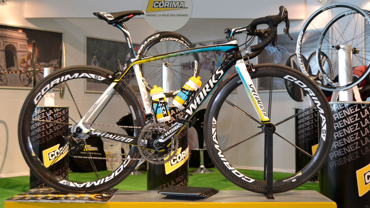 Corima was proud to show off its long-time association with the Astana pro team by featuring one the team's bikes on the stand