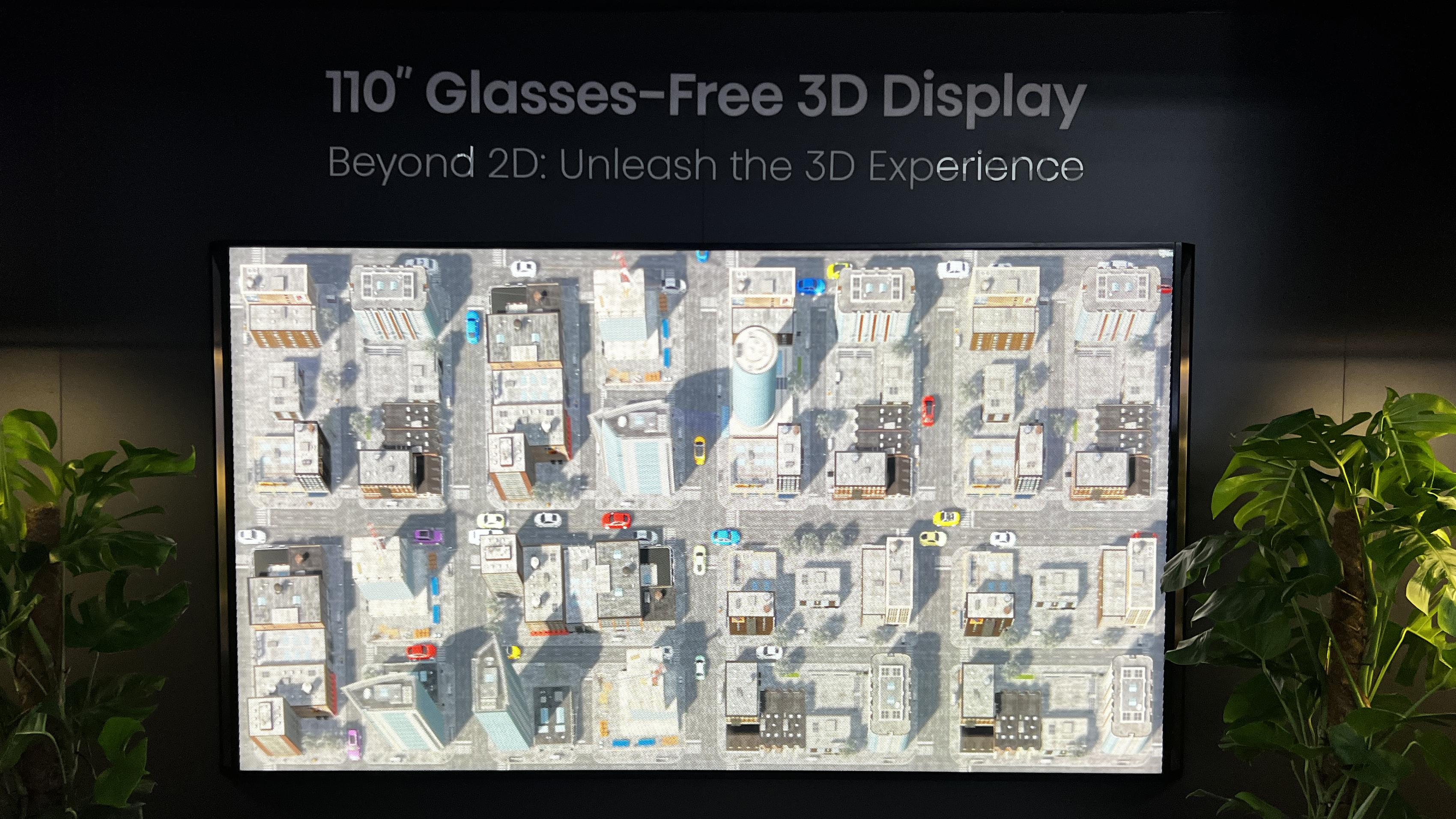 Hisense Glasses-free 3D TV showing a cityscape