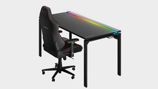 Secretlab Magnus Metal Desk from various angles with RGB enabled