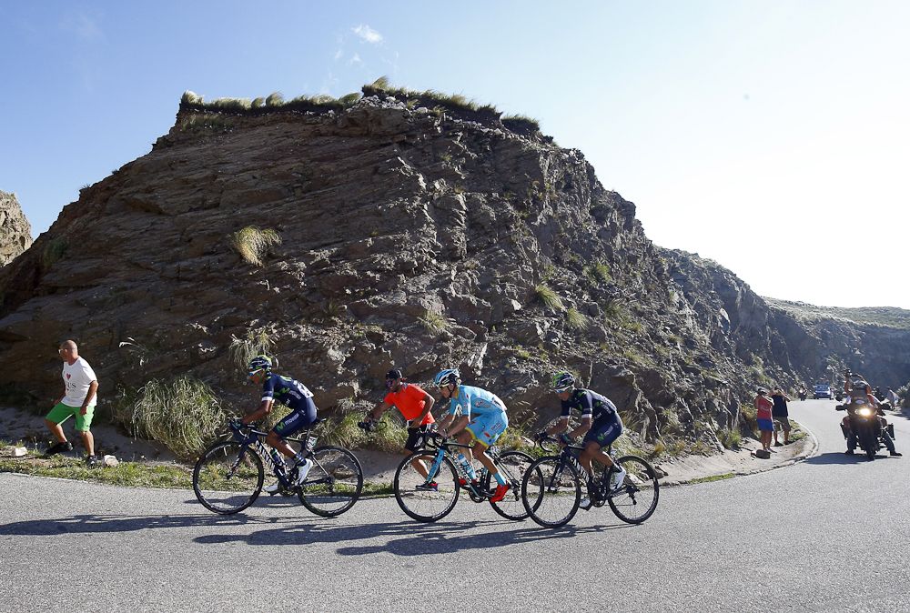 The Quintana brother and Miguel Angel Lopez on the final climb of stage 6.