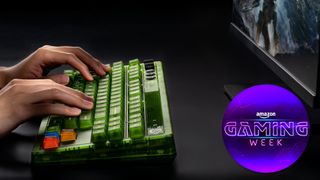 8BitDo Retro 87 mechanical gaming keyboard with Amazon Gaming Week event logo