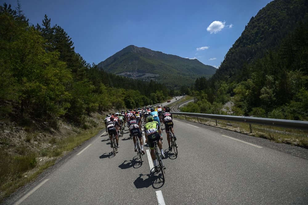 The peloton in action during stage 17.