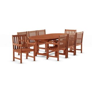 An Amazonia Milano 9-Piece Oval Extendable Patio Dining Set