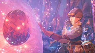 Promotional screenshot of a monster egg being discovered in Monster Hunter Stories 3: Twisted Reflection