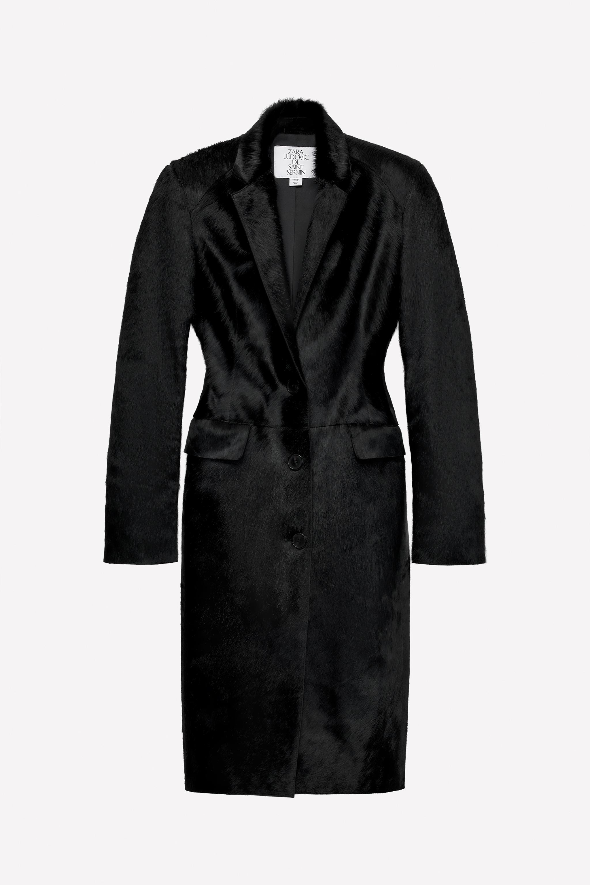 ZARA Tailored Leather Coat With Fur Ludovic De Saint Sernin X Zara