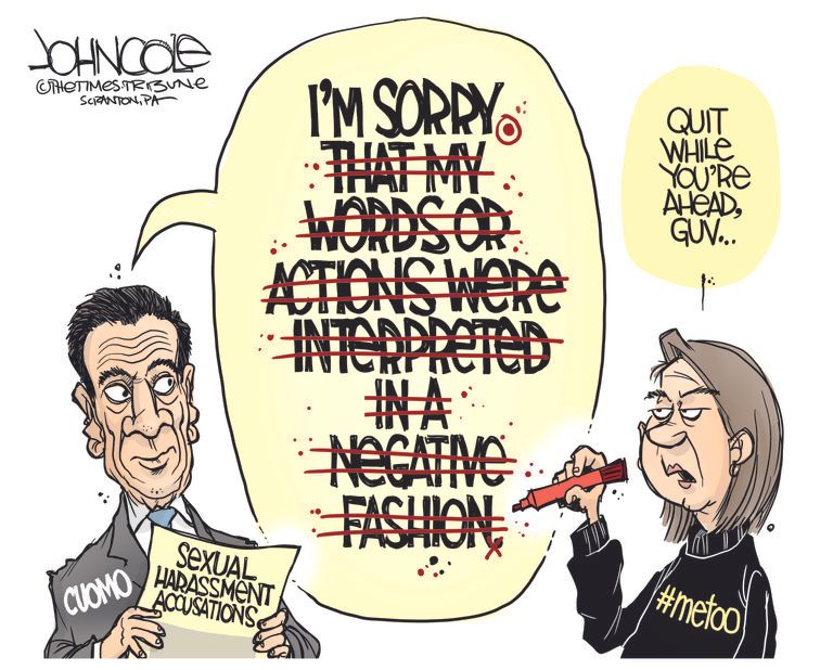 Political Cartoon U.S. andrew cuomo sexual harassment