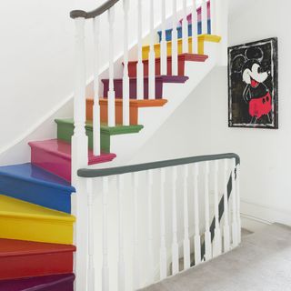 colourful steps make staircase looks divine
