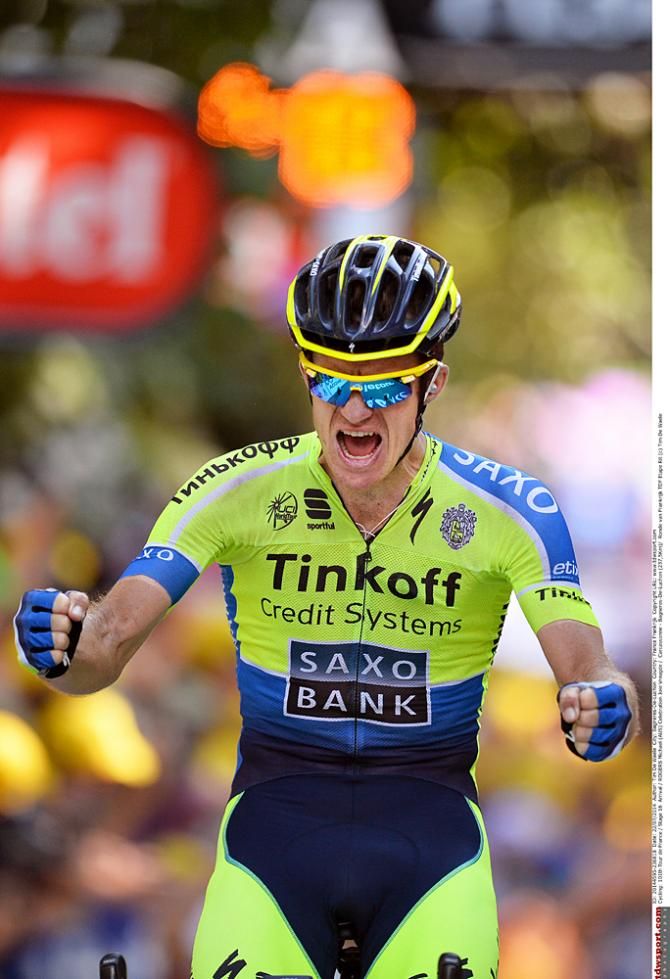 Michael Rogers (Tinkoff-Saxo) celebrates a well executed stage win