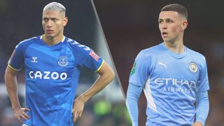 Richarlison of Everton and Phil Foden of Manchester City could both feature in the Everton vs Manchester City live stream