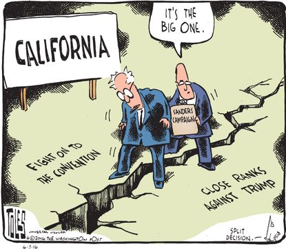 Political cartoon U.S. Election 2016 Bernie Sanders California Primaries