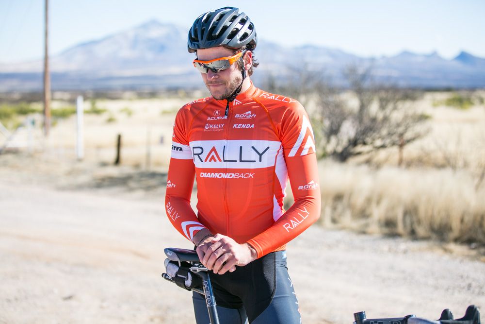 Pierrick Naud in the new rally Cycling team kit.