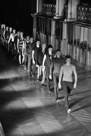 Runway models single file