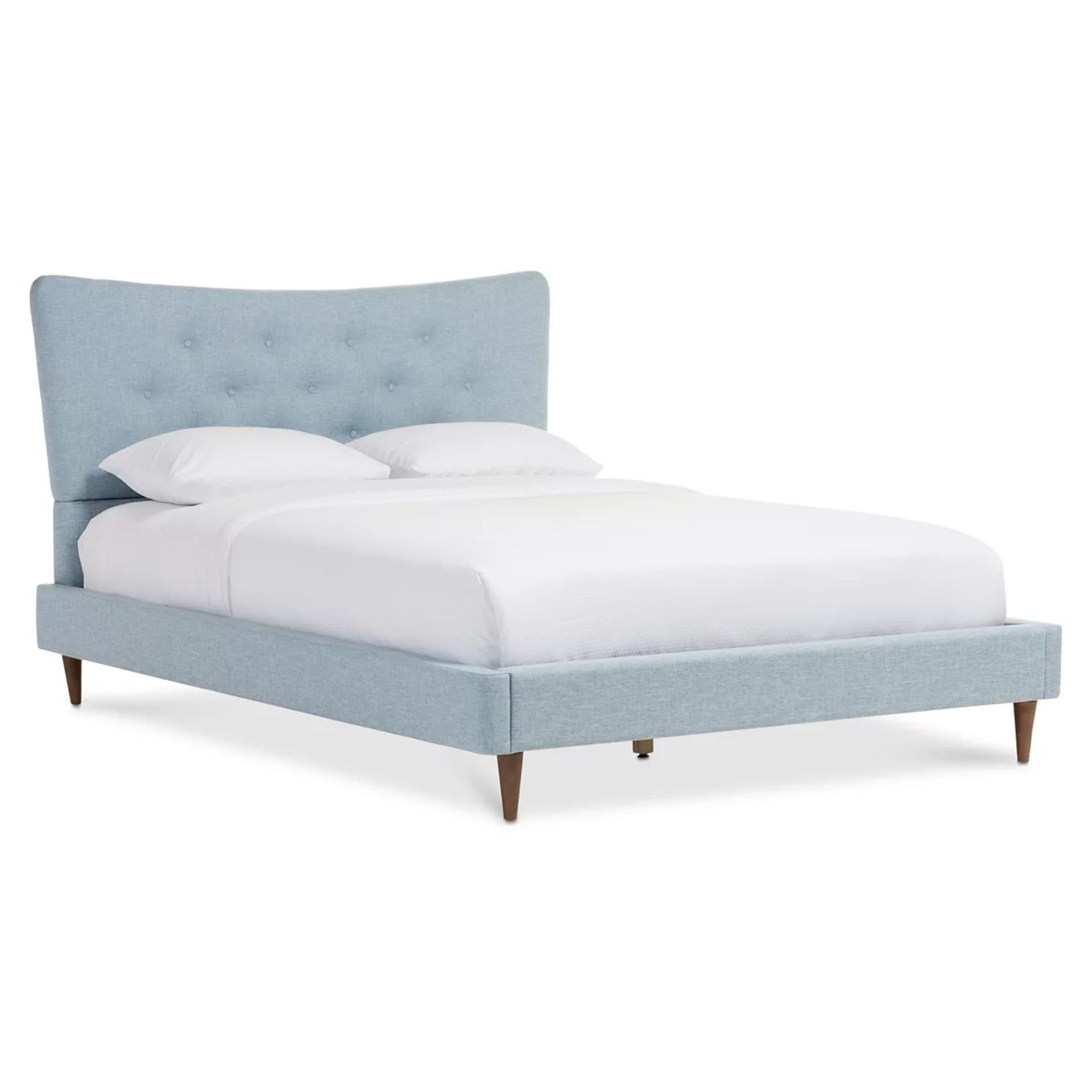 Jerell Modern Queen Linen Platform Bed