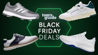 Golf shoes on a deal background