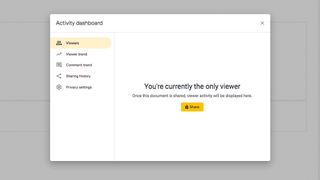 Google Slides Activity dashboard