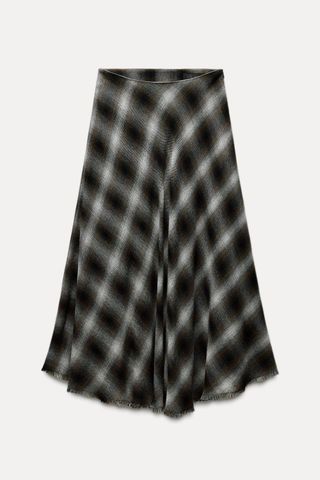 Zara, Collection Check Midi Skirt