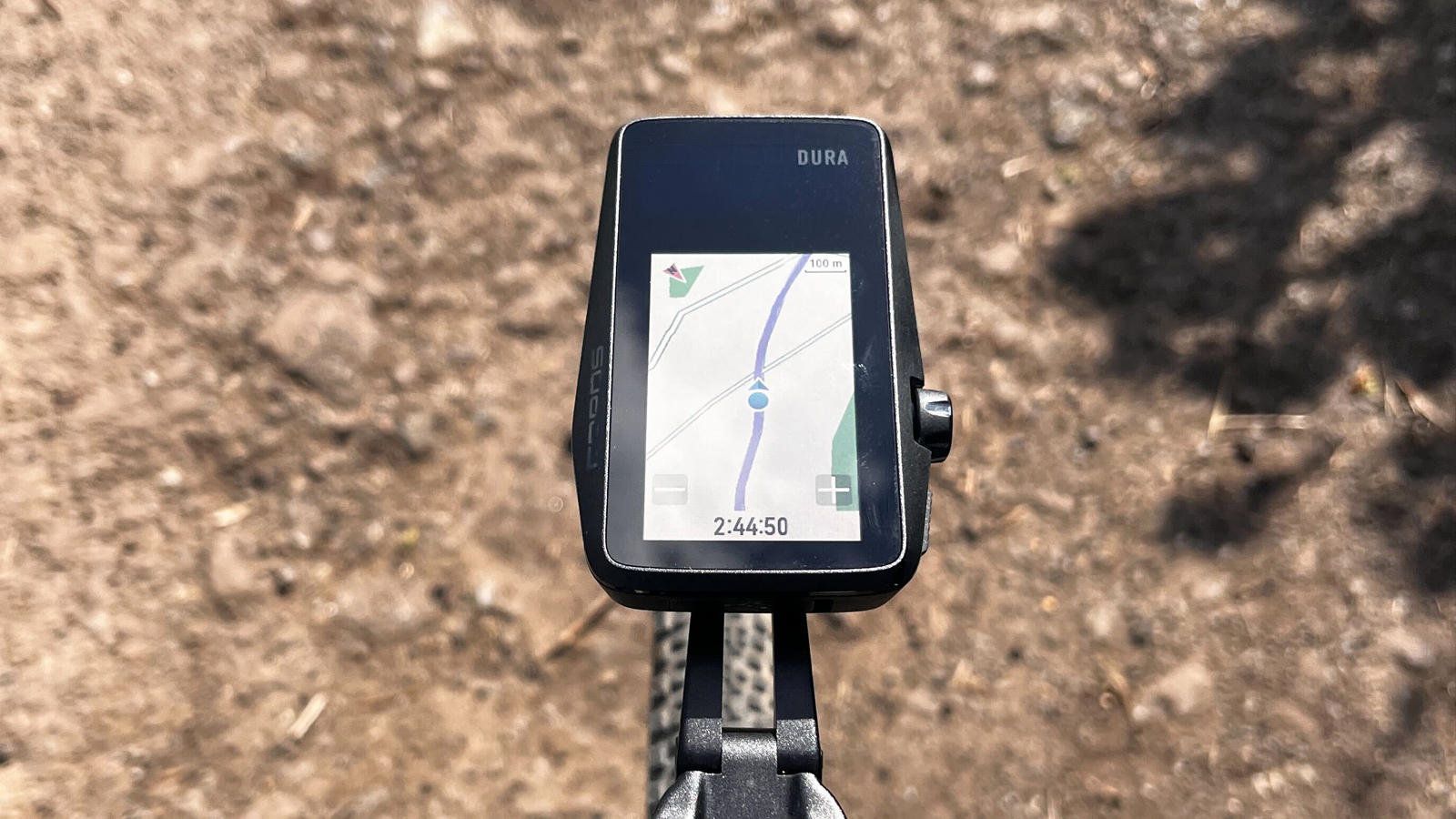 The Coros Dura computer showing the map screen