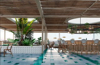 A rooftop bar donned with AtlasIED sound solutions.