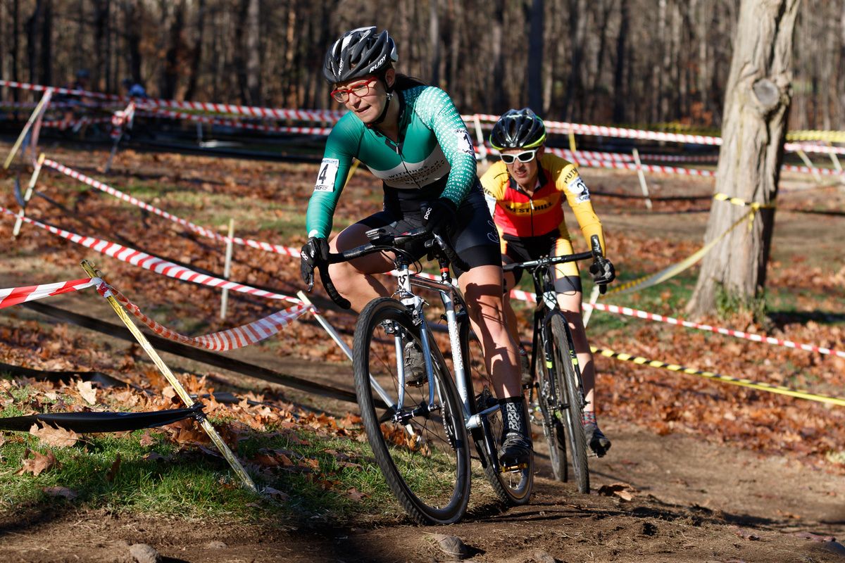 Bowman and Northcott carving through the fast corners of today's course