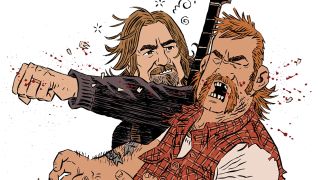 A cartoon of Geezer Butler's bar brawl