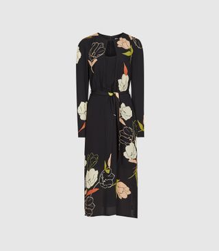 Arley Black Floral Printed Midi Dress – was £225, now £110