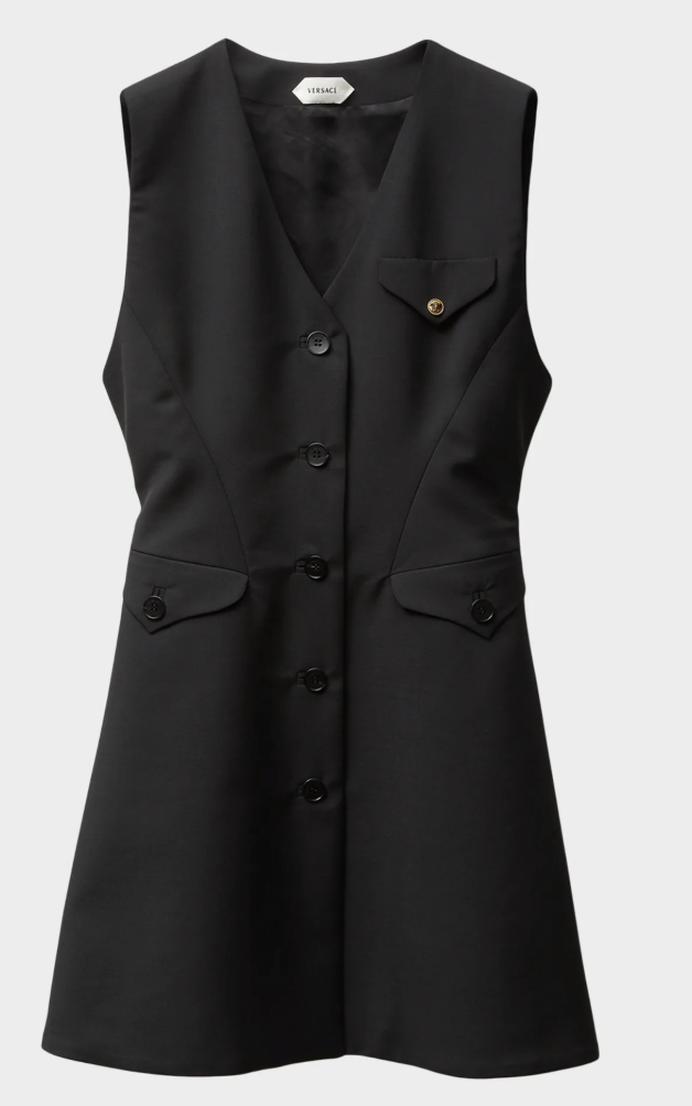 Versace, Grain De Poudre Wool Mini Dress