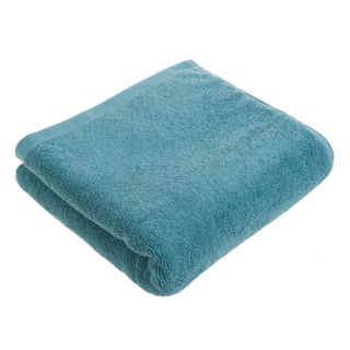 Light teal coloured bath towel