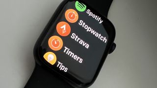 Strava app on apple watch screen