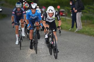 GORIZIA ITALY MAY 23 Oscar Riesebeek of Netherlands and Team AlpecinFenix Albert Torres Barcelo of Spain and Movistar Team Victor Campenaerts of Belgium and Team Qhubeka Assos during the 104th Giro dItalia 2021 Stage 15 a 147km stage from Grado to Gorizia UCIworldtour girodiitalia Giro on May 23 2021 in Gorizia Italy Photo by Tim de WaeleGetty Images