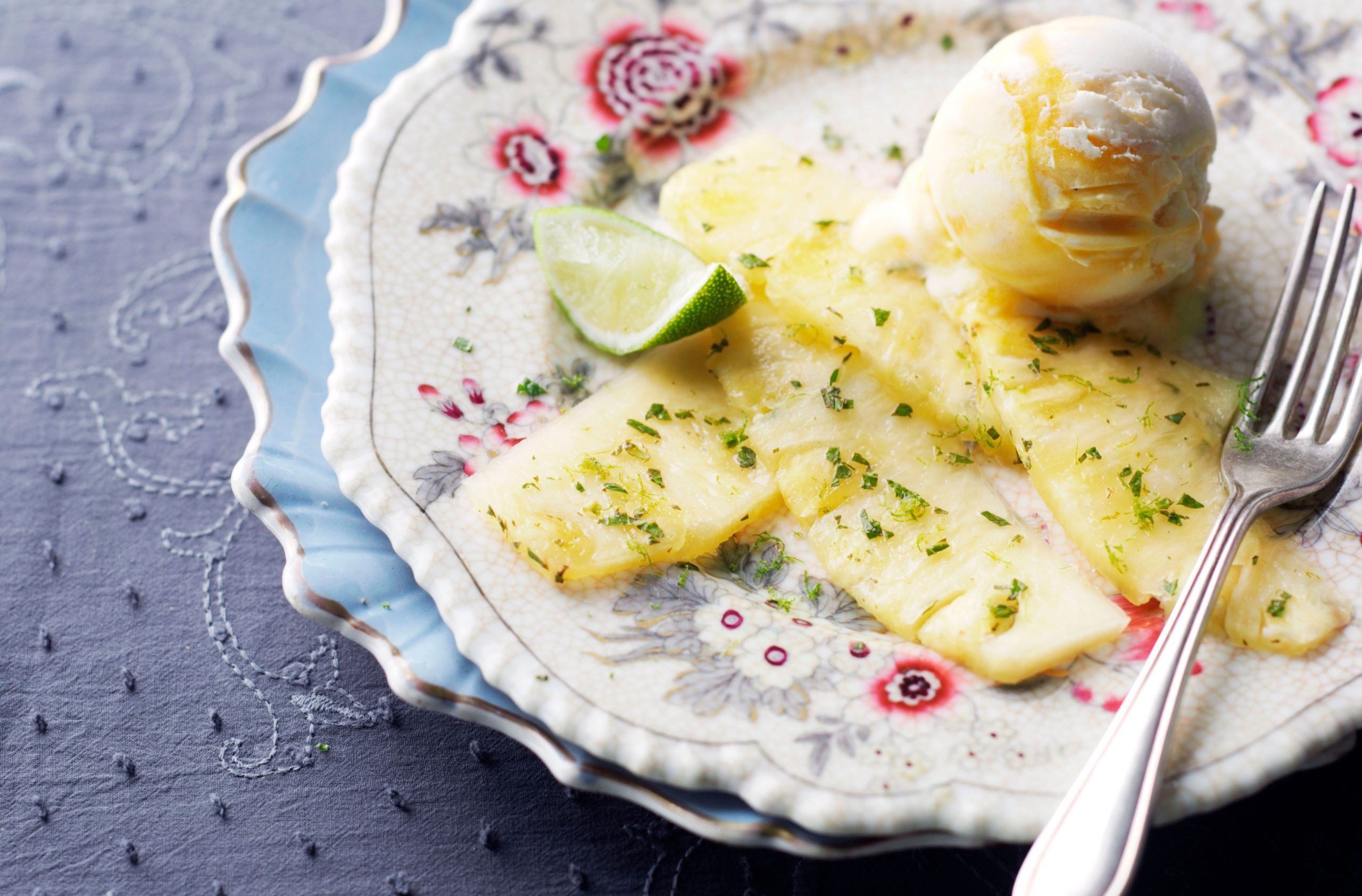 Minty pineapple carpaccio recipe