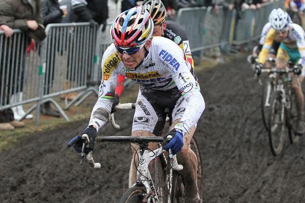 Czech star Zdenek Stybar gives his all against Nys.
