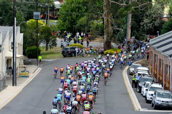 The race makes its way through a small South Australian town