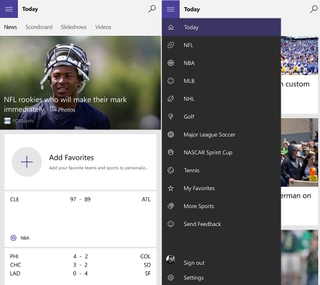MSN Sports for Windows 10 Mobile
