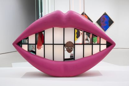 Jung Kangja mouth-shaped installation, part of show of avant-garde korean art 