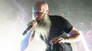 Jens Kidman of Meshuggah performing live in 2024