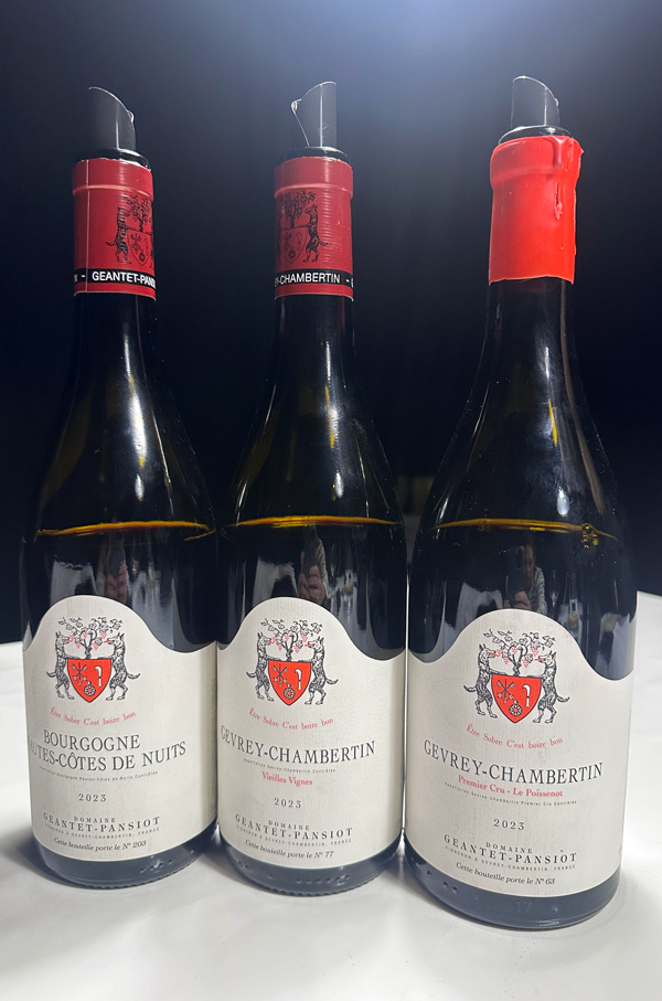 The trio of Domaine Geantet Pansiot wines