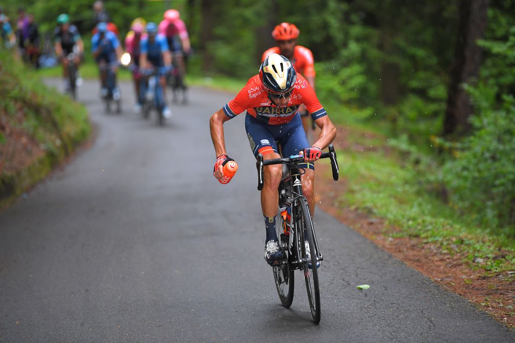 Vincenzo Nibali on the attack during stage 16 at the Giro