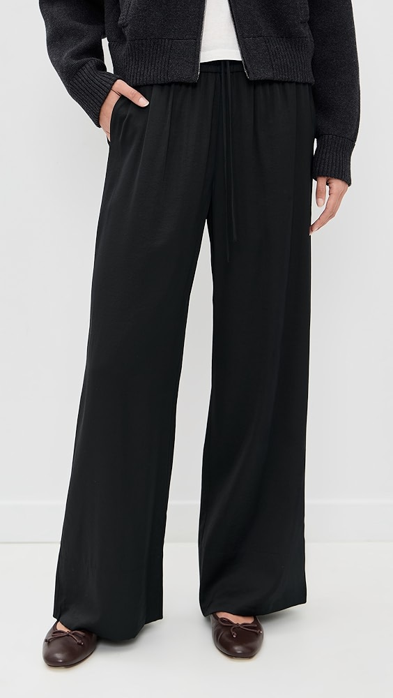 Arden Satin Pants - Sky