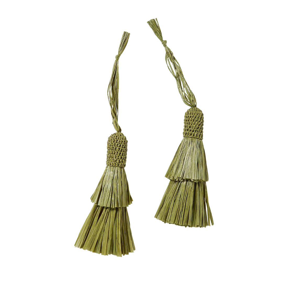 Raffia Decorative Tassels, Set of 2