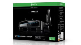 Linksys' WRT32XB router, featuring official Xbox branding.