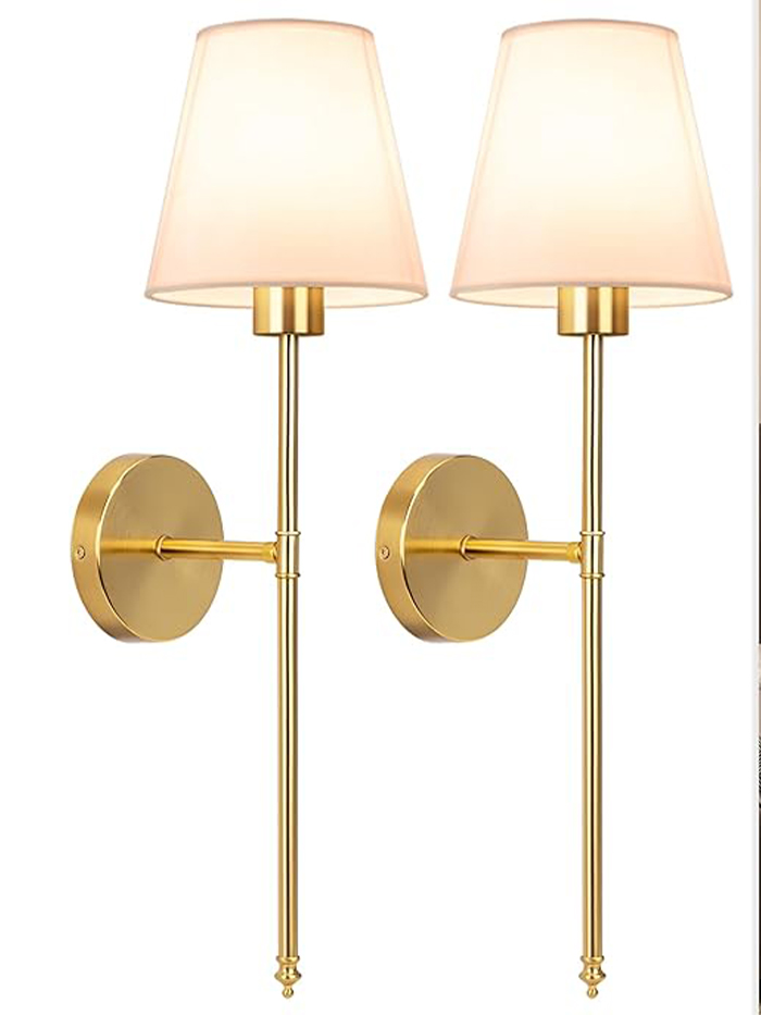NIORSUN, Niorsun Battery Operated Wall Sconce Set of 2,gold Rechargeable Wall Lights With 5200mah Dimmable Bulbs and Remote,10 Colors Wireless Wall Lamps for Bedroom Living Room Hallway Decor