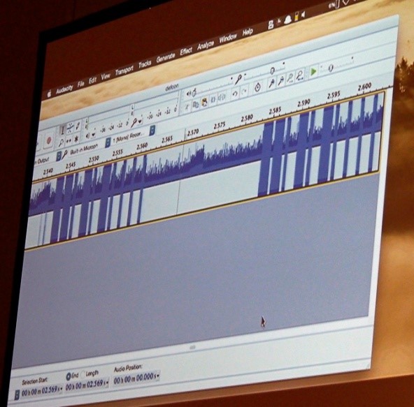 What the wireless garage door signal looks like when recorded