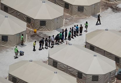 Tent city for immigrants.