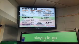 A digital menu at a college powered by Carousel digital signage.