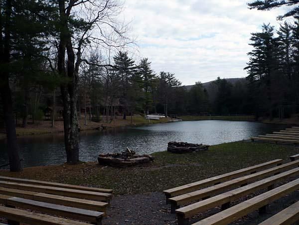 An ampitheatre at the scout camp which will serve as race headquarters