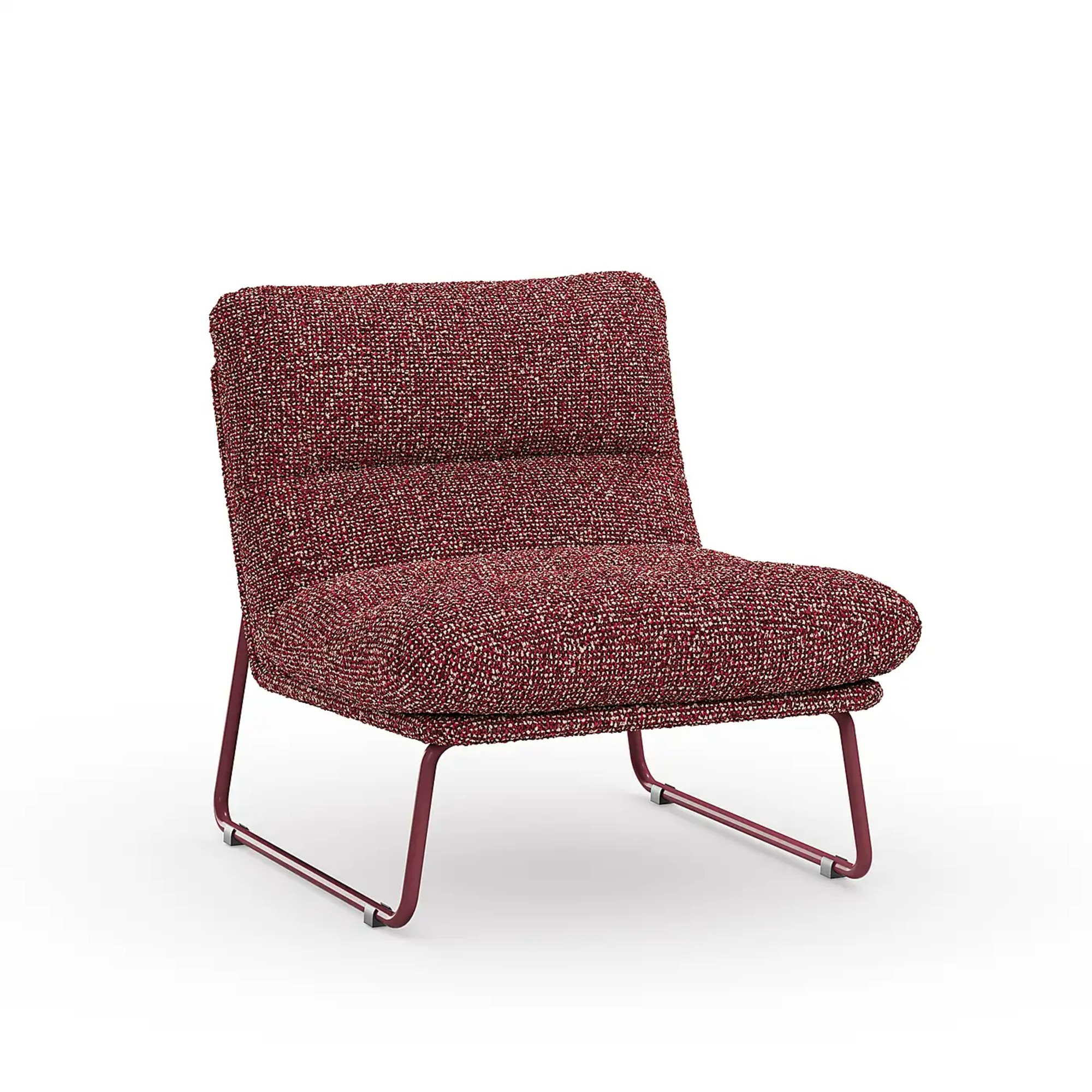 Dunelm Elements Finn Textured Sherpa Occasional Armchair in cherry red