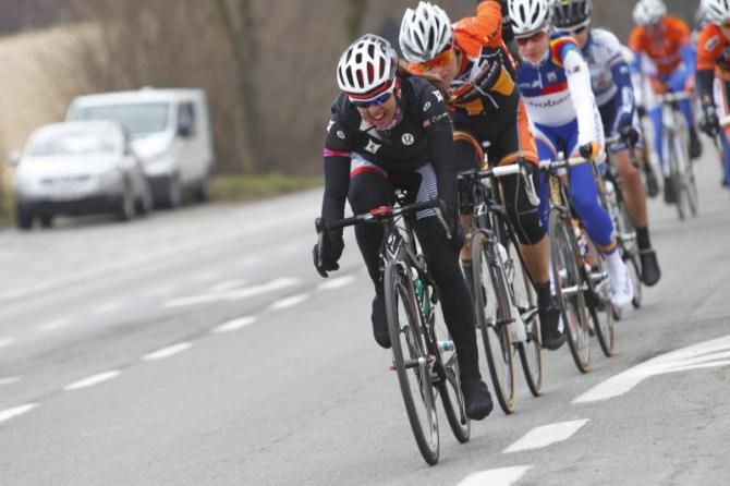 Once more at the front, this time chasing the break, Carmen Small (Specialized - lululemon)