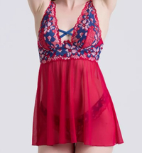 Lovehoney Plus Size Passion Flower Red Lace Babydoll Set, &nbsp;&nbsp;$16.00 $39.99|£13.20 £32.99, Lovehoney