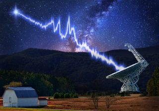 The Green Bank Telescope in West Virginia measured a complicated structure in a fast radio burst from the source FRB 121102. The telescope detected the burst using a new recording system from the Breakthrough Listen project.